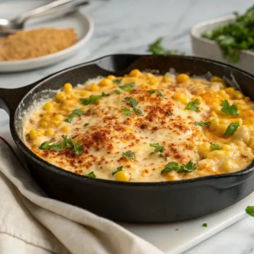 Cheesy corn recipe with creamy melted cheese