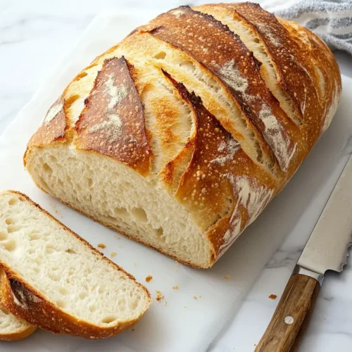 Freshly baked homemade Italian bread with a crispy crust and soft interior.