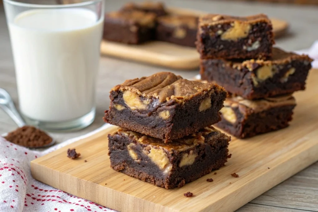 Freshly Baked Peanut Butter Brownies